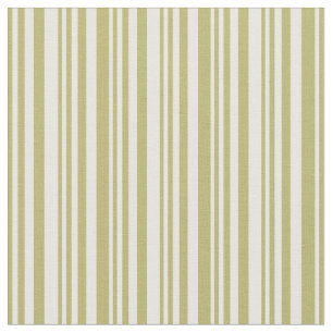 Dark Khaki & White Lines Muster Stoff