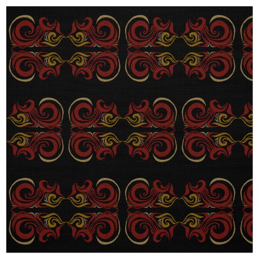 Dark Khokhloma Stoff (Muster)