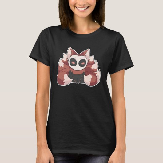 Dark Kitsune Creepy Cute Designs Stitched Up Creat T-Shirt (Vorderseite)