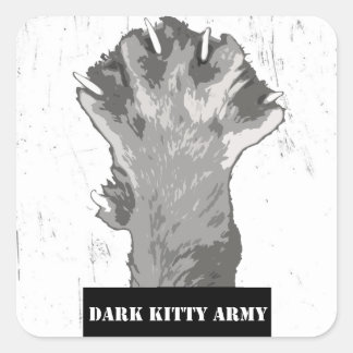 Dark Kitty Army Sticker Weiß