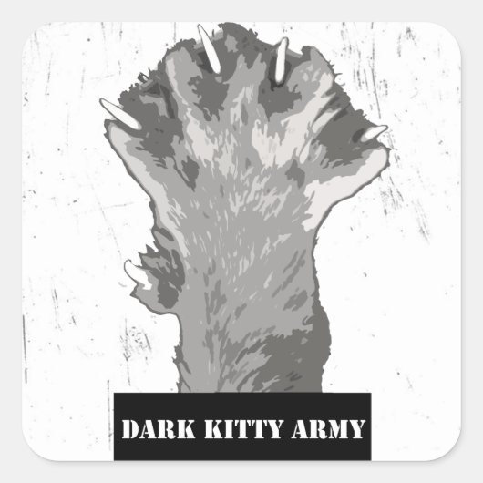 Dark Kitty Army Sticker Weiß (Vorderseite)