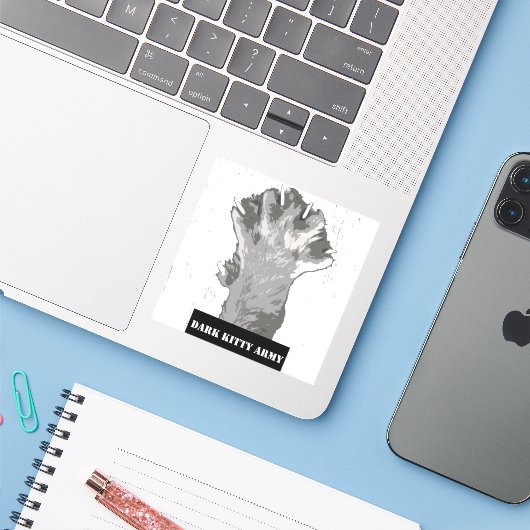 Dark Kitty Army Vinyl Sticker (Laptop mit iPhone)