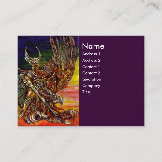 DARK KNIGHT Lila Visitenkarte (Vorderseite)