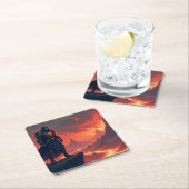 Dark Knight of Flame Rechteckiger Pappuntersetzer (Vor Ort)