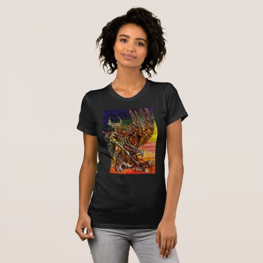 DARK KNIGHT UND DRAGON Fantasy T-Shirt (Vorne ganz)