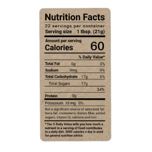 Dark Kraft Honey Nutrition Fakten Versandkennzeich