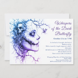 Dark Lady Halloween Einladung - Schmetterling & Sc