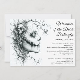 Dark Lady Halloween Einladung - Schmetterling & Sc