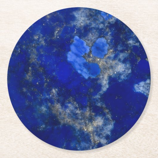 Dark Lapis Lazuli Pattern Runder Pappuntersetzer (Vorderseite)