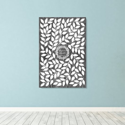 Dark Laurel - 150 Signature Leinwand Guest Book (Insitu (Holzboden))