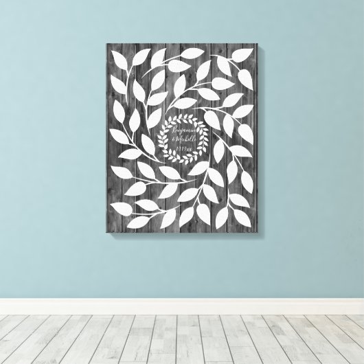 Dark Laurel - 50 Signature Leinwand Guest Book (Insitu (Holzboden))