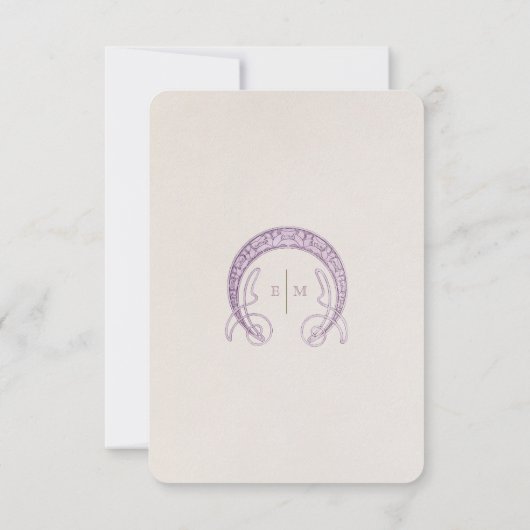 Dark Lavender Wedding INFO William Morris Einladung (Rückseite)