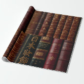 Dark Leather Book Spines Book Lovers Geschenkpapier (Ungerollt)