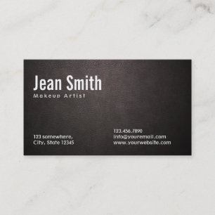 Dark Leather Make-up Artist Business Card Visitenkarte