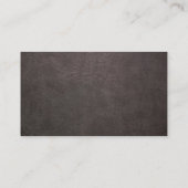 Dark Leather Substitutions Teacher Business Card Visitenkarte (Rückseite)