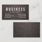 Dark Leather Substitutions Teacher Business Card Visitenkarte (Vorne/Hinten)