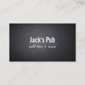 Dark Leather Texture Beer Bar/Pub Business Card Visitenkarte (Vorderseite)
