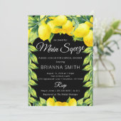 Dark Lemon Bridal Dusche Einladung Hauptpresse (Stehend Vorderseite)