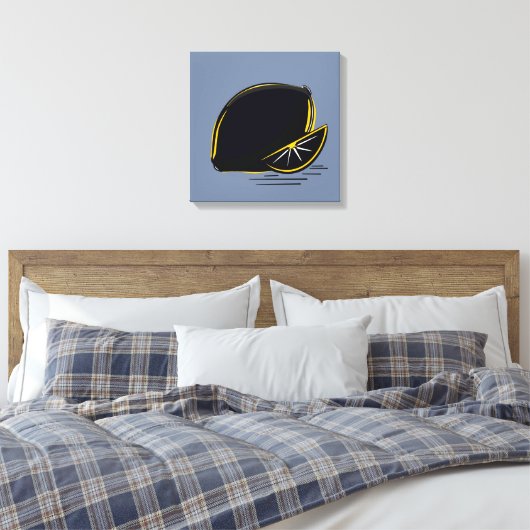 Dark Lemon – Minimal Graphic Art  Leinwanddruck (Insitu (Schlafzimmer))