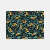 Dark Leopard Jungle Fleece Blanket (Vorderseite (Horizontal))