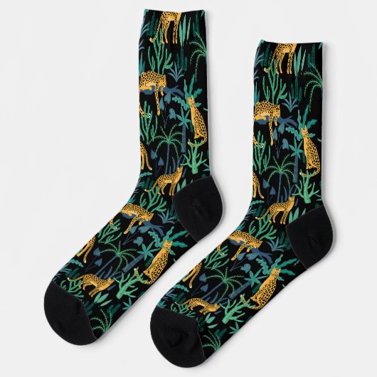 Dark Leopard Jungle Socken (Linkes Detail)