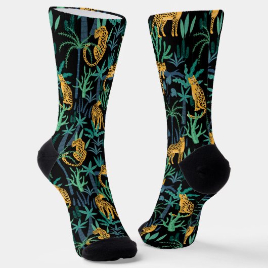 Dark Leopard Jungle Socken (Gewinkelt)
