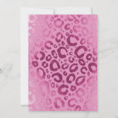 Dark & Light Pink Glam Leopard Print Baby Dusche Einladung (Rückseite)