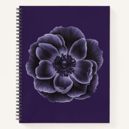 Dark Lila Bloom Botanic Art Design Notizblock