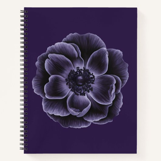 Dark Lila Bloom Botanic Art Design Notizblock (Vorderseite)