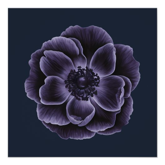 Dark Lila Bloom Botanic Art Design Poster (Vorderseite)