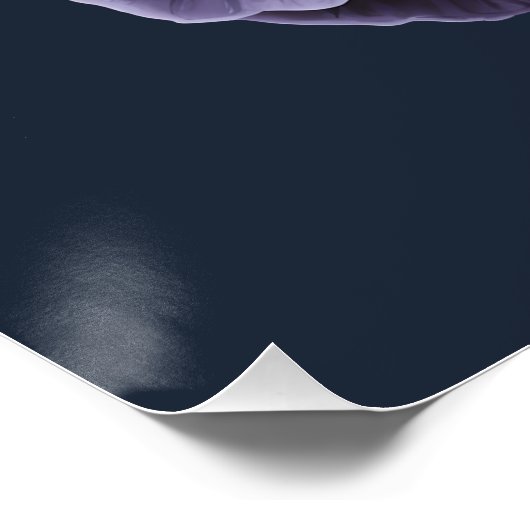 Dark Lila Bloom Botanic Art Design Poster (Ecke)