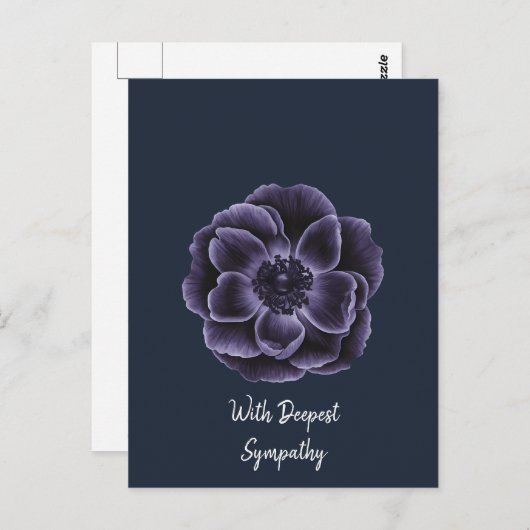 Dark Lila Bloom Botanic Art Design Postkarte (Vorne/Hinten)