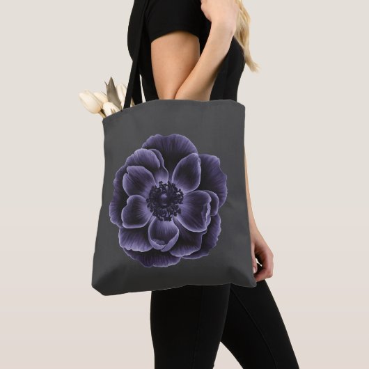 Dark Lila Bloom Botanic Art Design Tasche (Von Nahem)