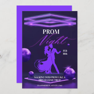 Dark Lila Bold Prom-Ereignis Einladung