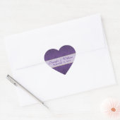 Dark Lila Damask Heart Custom Wedding Sticker (Umschlag)