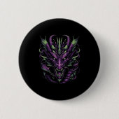 Dark Lila Dragon Head Demon Fantasy Gothic Men W Button (Vorderseite)