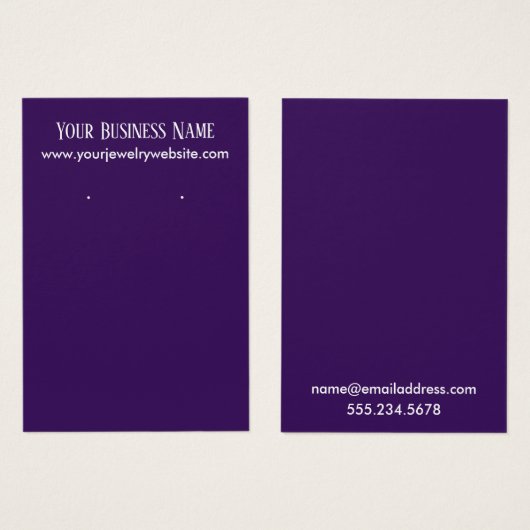 Dark Lila Earring Display Cards (Vorne & Hinten)
