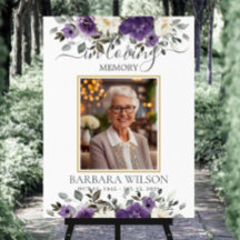 Dark Lila Floral Beerdigung Memorial Picture Foto