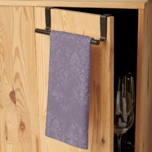 Dark Lila Floral Damask Muster - Küchentücher