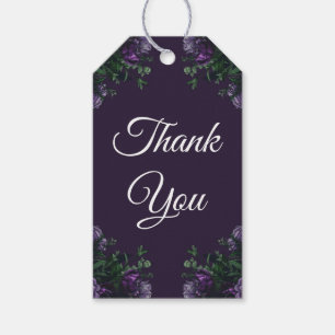 Dark Lila Floral Elegant Wedding Gothic Geschenkanhänger