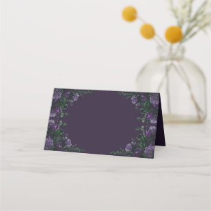 Dark Lila Floral Elegant Wedding Gothic Platzkarte