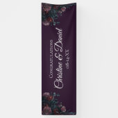 Dark Lila Floral Elegante Wedding Maroon Mauve Banner (Vertikal)