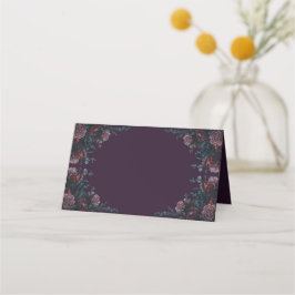 Dark Lila Floral Elegante Wedding Maroon Platzkarte