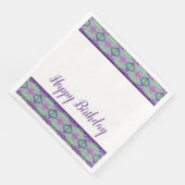 Dark Lila Floral Paper Dinner Napkin Serviette (Ecke)
