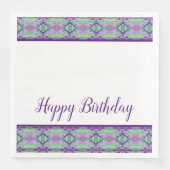 Dark Lila Floral Paper Dinner Napkin Serviette (Vorderseite)