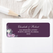 Dark Lila Floral Return Address Label (Insitu)