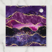 Dark Lila Gold Sequins Agate Birthday Vielen Dank Geschenkanhänger (Rückseite)