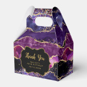 Dark Lila Gold Sequins Agate Birthday Vielen Dank Geschenkschachtel (Rückseite)