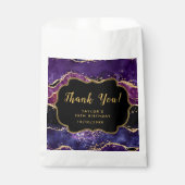Dark Lila Gold Sequins Agate Birthday Vielen Dank Geschenktütchen (Vorderseite)