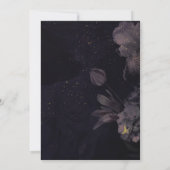 Dark Lila Gothic Boho Floral Handfasting Einladung (Rückseite)